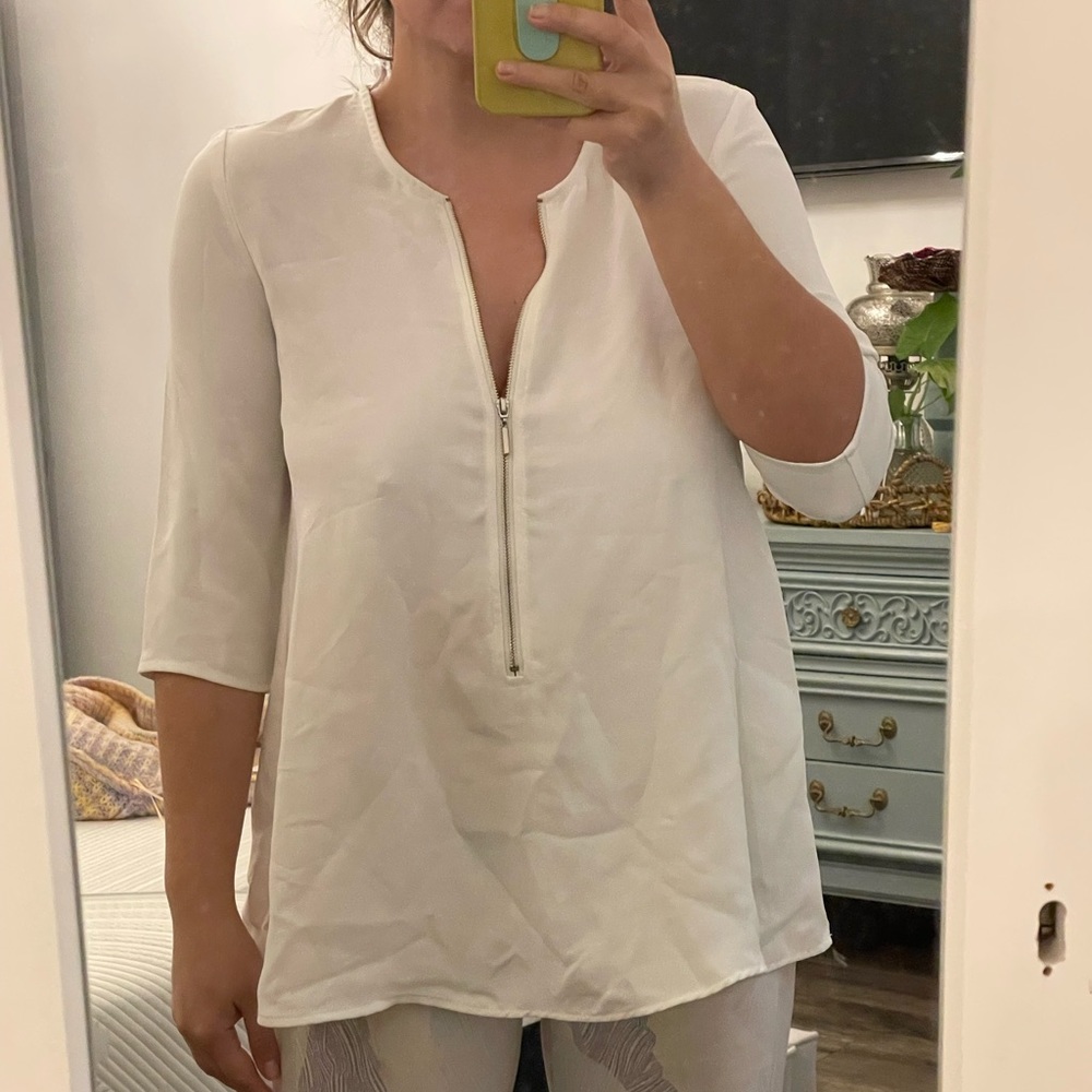 Zara Basic Long sleeve Top White